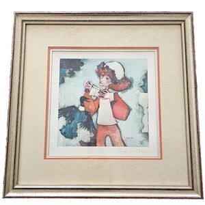 SIGNED Rosina Wachtmeister Lithograph "Charming Melody" Framed with COA